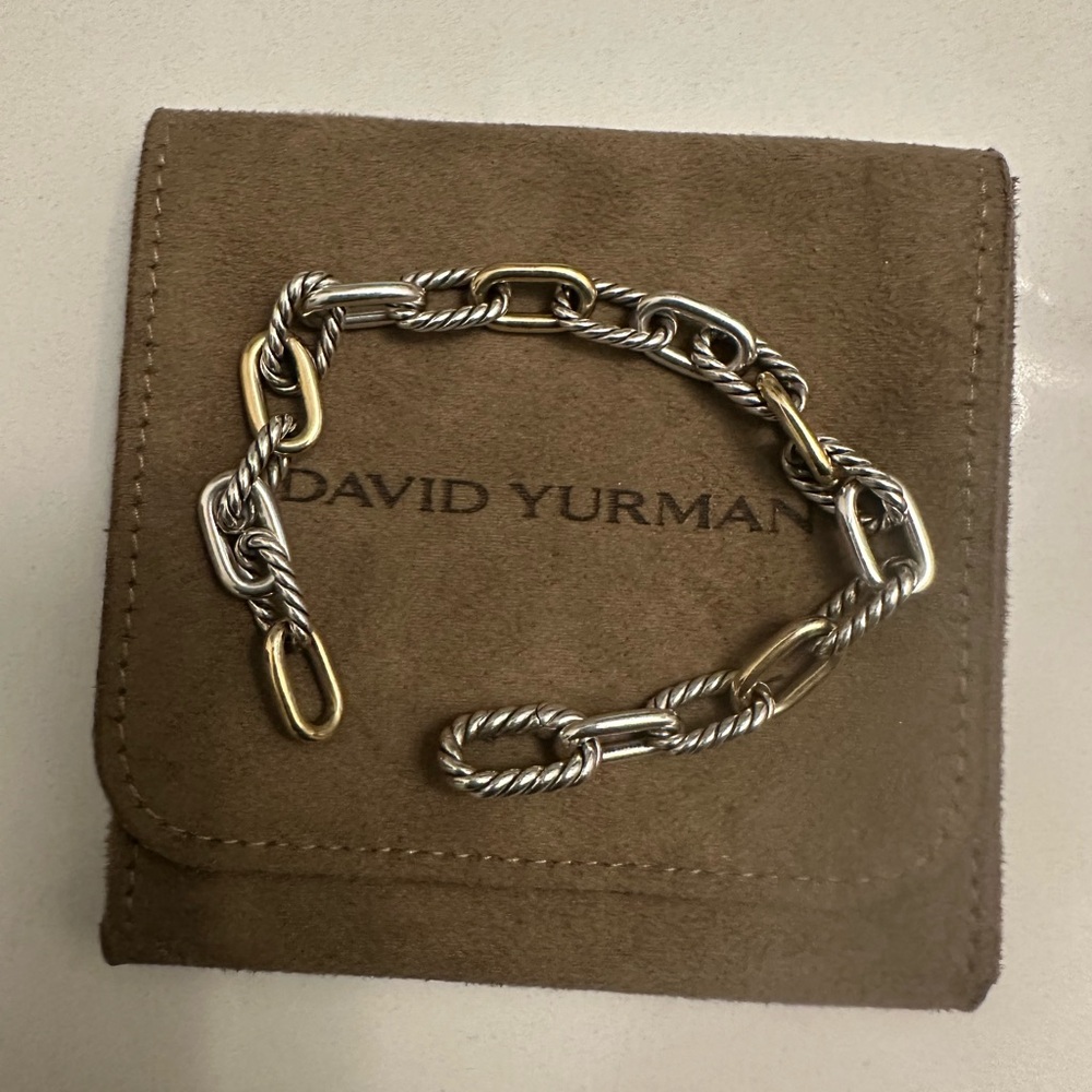 David Yurman Madison Silver and Gold Chain Bracelet